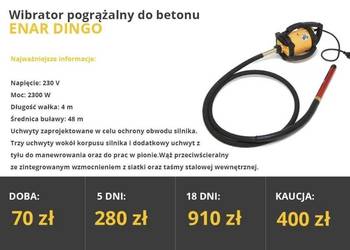 Wibrator do betonu Enar Enarco Dingo, mocny - Wynajem