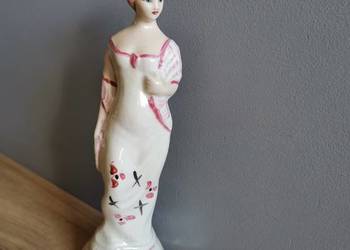 Stara figurka Dama z szalem porcelana Steatyt Katowice Zygmunt Buksowcz PRL