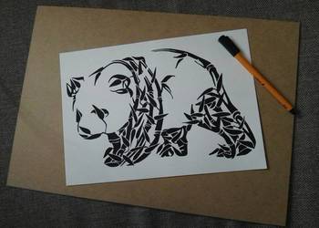Rysunek: panda - cienkopis, A4, 200g/m2
