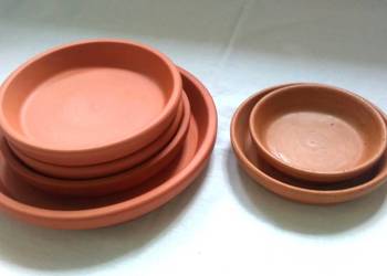 PODSTAWKI doniczek GLINA brązowa kpl.=6 NOWE