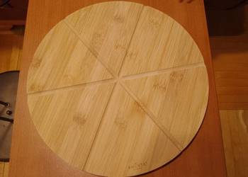 Deska do krojenia pizzy 32 cm drewniana bambusowa drewno okrągła NOWA