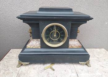 117 Stary zegar kominkowy Ingraham Bristol USA do serwisu film gongu