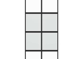 vidaXL Drzwi przesuwne z zestawem okuć czarne 90x205cm(SKU:3375833)