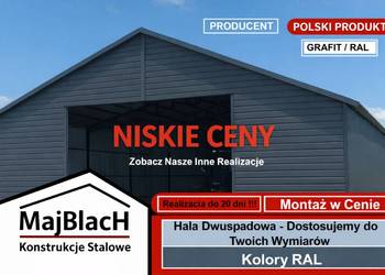 Otwarty Garaż Blaszany Grafit |Wiata|Hala bez bram|Magazyn – Maj-BlacH
