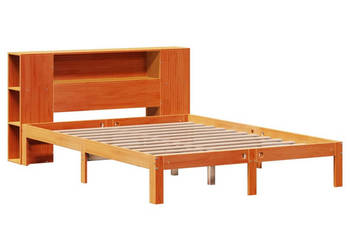 Łóżko z regałem bez materaca lite drewno sosnowe 140x200 cm WM-3322529