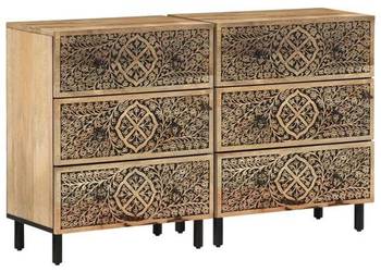 vidaXL Szafki, 2 szt., 60x33x75 cm, lite drewno mango(SKU:3206305)