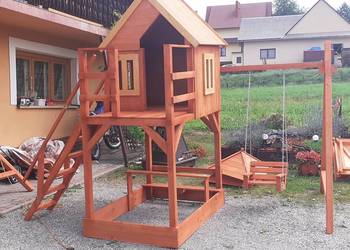 Plac zabaw domek piaskownica huśtawka producent