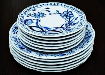 Talerz KAHLA Wzór Cebulowy Komplet 12szt. Porcelana st. Idealny /Witrynowy