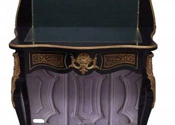 Drewniane Biurko Boulle - Stół - Biuro Okucia z Brązu - Intarsje