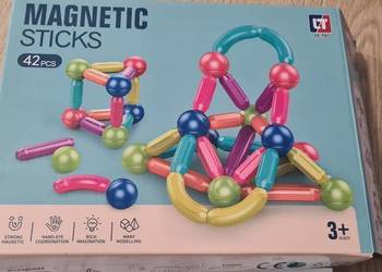 magnetyczne patyczki kulki 42 elementy