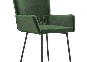 Krzesła stołowe 2 szt. ciemnozielone obite aksamitem WM-344800