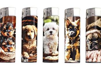 Zestaw 5 sztuk Klasycznych Zwykłych Zapalniczek Gazowych Piezo z Pieskami