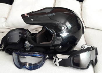 Kask cross quad motocykl ferro google gogle  L 59-60 Fo