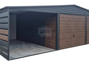 Garaż blaszany 6x6m - wiata 3m - 2x brama - drzwi dach  GP683