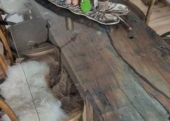 UNIKAT autentyczny stół stolarski z Normandii XIX  surowa elekancja