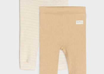 Dwupak legginsy prążkowane niemowlęce bawełniane Sinsay 68 zestaw