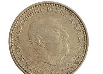 Stara moneta Hiszpania 1 peseta pta 1966 rok w gwiazdce 69 unikat antyk