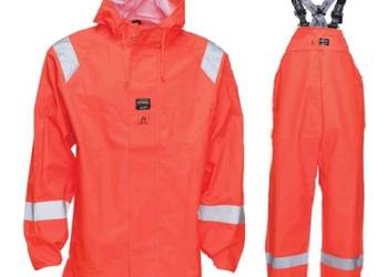 Kurtka przeciwdeszczowa XL spodnie ogrodniczki ognioodporna robocze