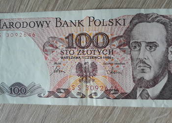 100 złotych  1.VI.1986 seria SS 100 złotych  1.VI.1986 seria SS