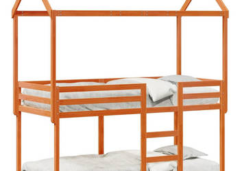Łóżko z piętrem i daszkiem woskowy brąz 80x200 cm WM-3282123