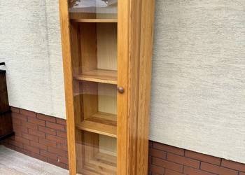 Witryna sosnowa drewniana słupek regał szafka biblioteka
