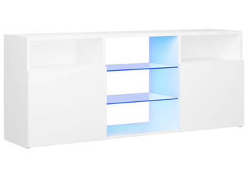 Szafka TV z oświetleniem LED biała 120x30x50 cm WM-804301