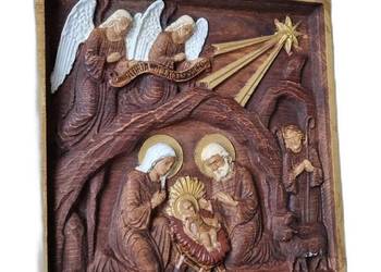 Szopka Bożonarodzeniowa z drewna – ręcznie malowana dekoracja na święta