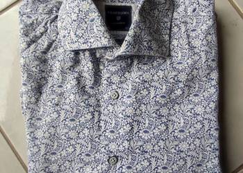 Koszula Profuomo Slim Fit  rozmiar L wzory nadruki printy modny kołnierzyk