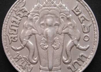 TAJLANDIA 1 BAHT 1917 - KRÓL RAMA VI - SREBRO