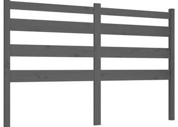Wezgłowie łóżka szare 146x4x100 cm lite drewno sosnowe WM-818422