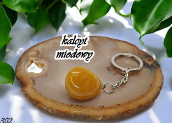 Brelok, breloczek kalcyt miodowy