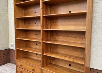 Regał na książki biblioteczka szafa sosnowa drewniana szuflady ścianka półk