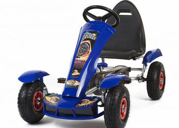 BAWIBUS.PL pojazd WIELKI GOKART NA PEDAŁY pompowane koła auto autko niebies