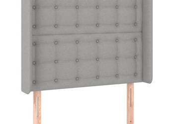 Zagłówek do łóżka z LED jasnoszary 103x16x118/128 cm tkanina WM-3124472