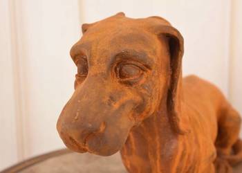 Żeliwna Figura Jamnika - Pies Piesek - Rustykalna Rzeźba Żeliwo - Dekoracja