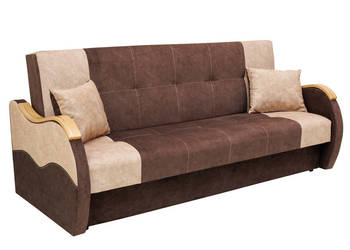 Wersalka Tapicerowana Brązowa Materiał Zmywalny EWA