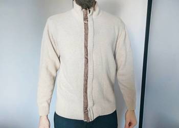 sweter wełniany Recman, męski, na zamek, merino wool, XL