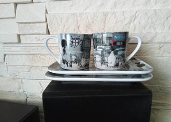 Dwie filiżanki do espresso ze spodkami