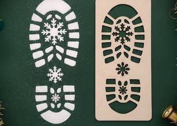 Szablon Ślad Odcisk Buta Mikołaja - Mikołajki