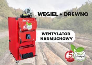 Kocioł piec NADMUCHOWY na WĘGIEL + DREWNO 5 klasa 35 kW