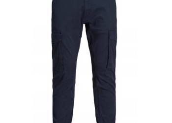 Spodnie materiałowe bojówki JACK & JONES granatowe 128