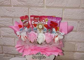 Prezent na Komunię Słodki box na Komunię Słodki Upominek box ze słodyczy