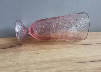 Stary wazon Strawberry /Poziomki szkło Ząbkowice Eryka Trzewik-Drost, PRL