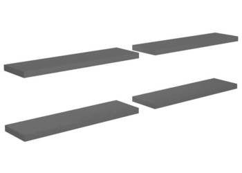 Półki ścienne 4 szt wysoki połysk szare 90x235x38 cm MDF WM-323798