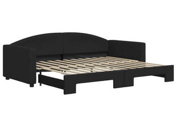 Sofa rozsuwana czarna tkanina 90x200 cm WM-3197190