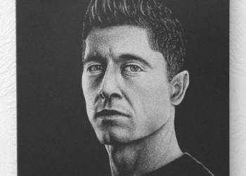 Robert Lewandowski Obraz ręcznie grawerowany ...