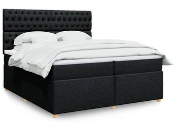 Łóżko z Materacem Kontynentalne Czarne Do Sypialni 200x200 cm WM-3293696