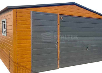 Garaż blaszany 5x5 Brama + drzwi + okno Dach ST118