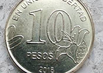 ARGENTYNA 10 PESOS 2018 r (DRZEWO) MOSIĄDZ - WYSOKONIKLOWANY