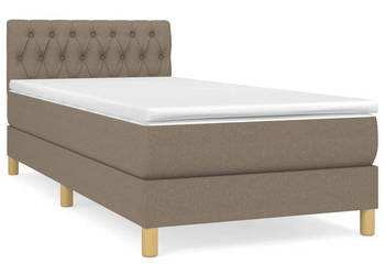 Łóżko kontynentalne z materacem taupe tkanina 80x200 cm WM-3140813